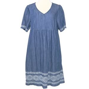 J Jill SZ S Denim Chambray Tunic Dress